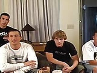 guys Genuine Guys James, Jared, Marcus and Paul Have Some Gay Pastime with Each Other straight